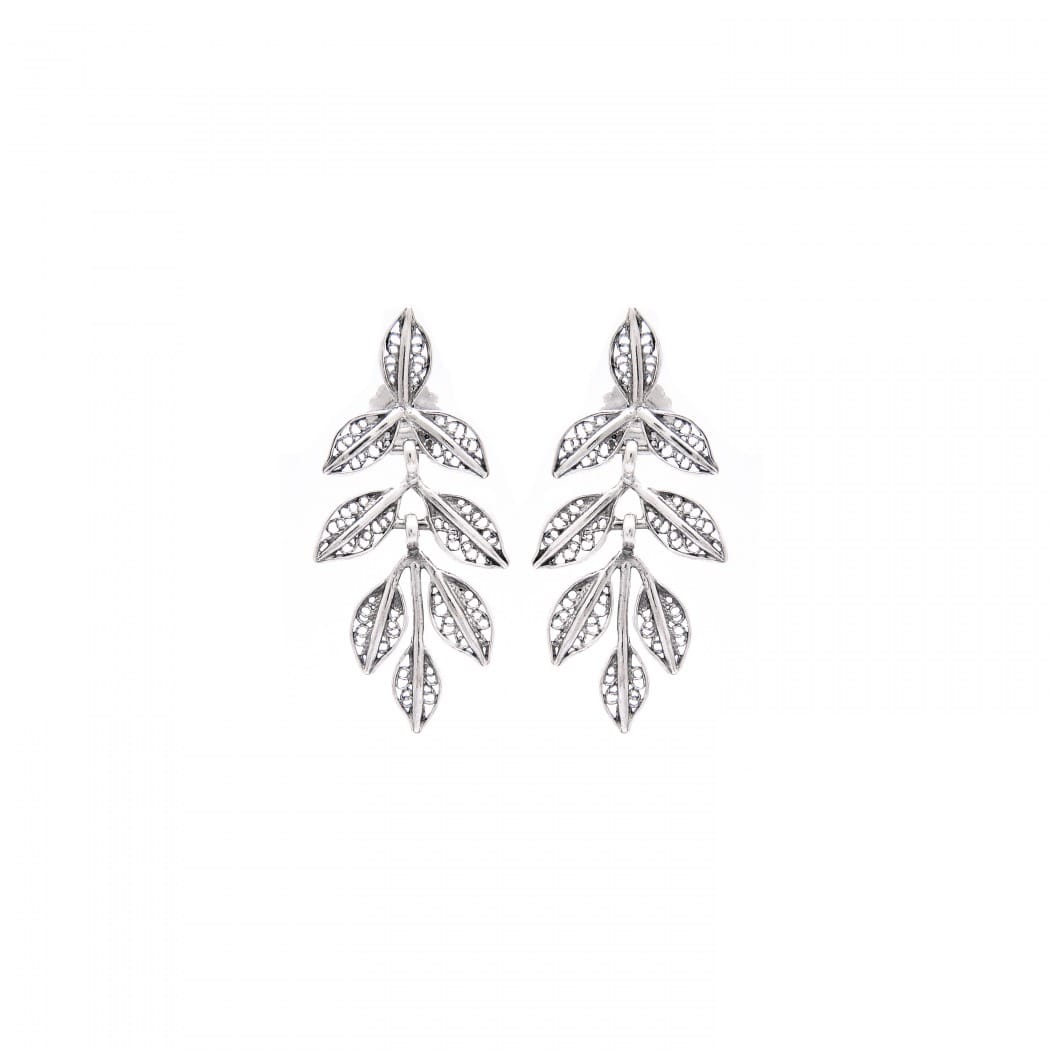 Earrings Leaves in Silver 