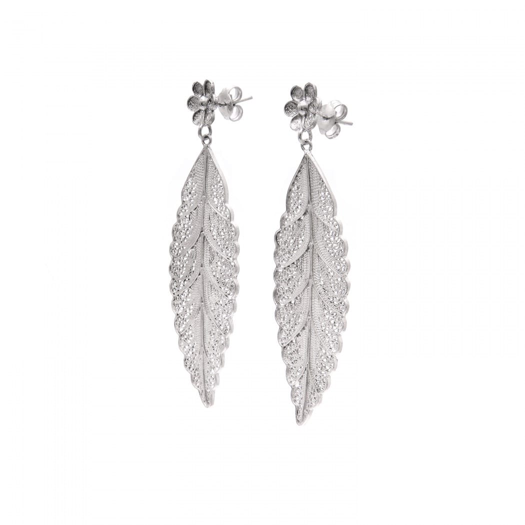 Earrings Leaf in Silver 
