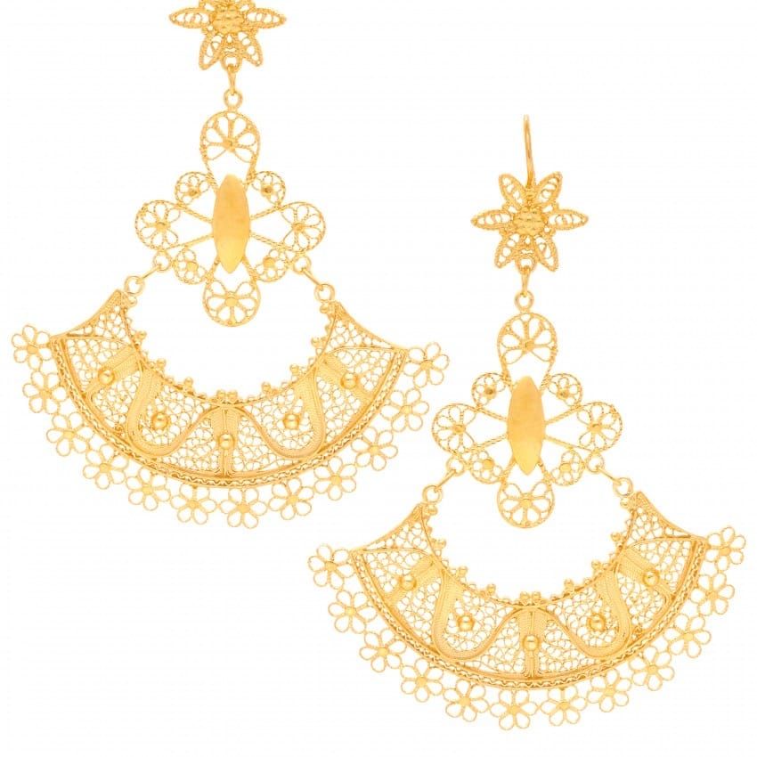 Earrings Skirt in Gold Plated Silver 