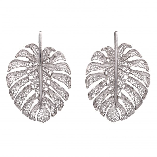 Earrings Monstera XL in Silver 