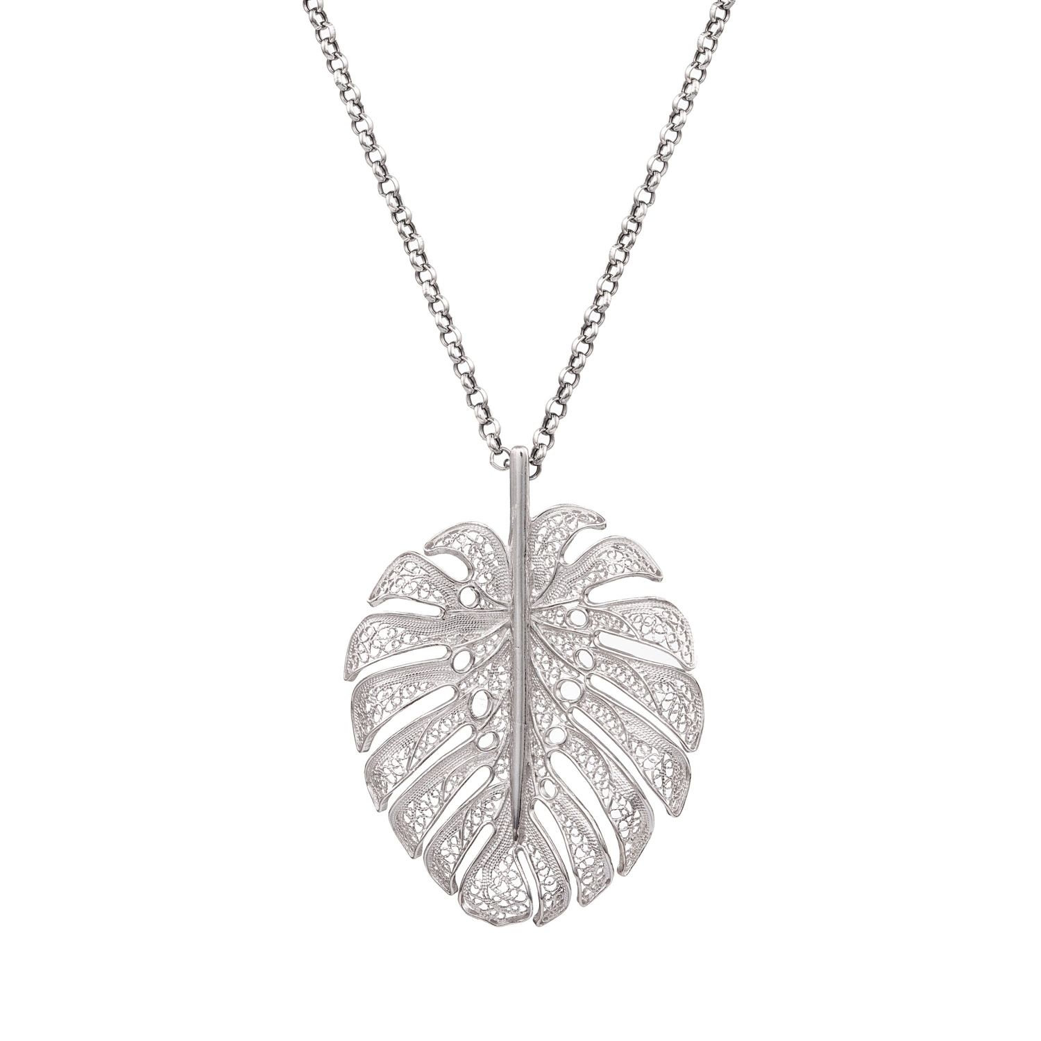 Necklace Monstera XL in Silver Necklace Monstera XL in Silver