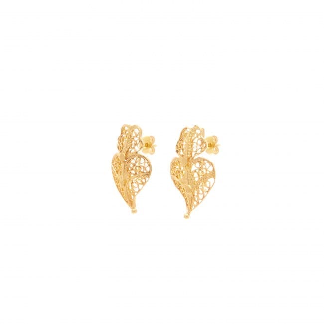 Brincos Coração de Viana XS em Ouro 19,2Kt Brincos Coração de Viana XS em Ouro 19,2Kt