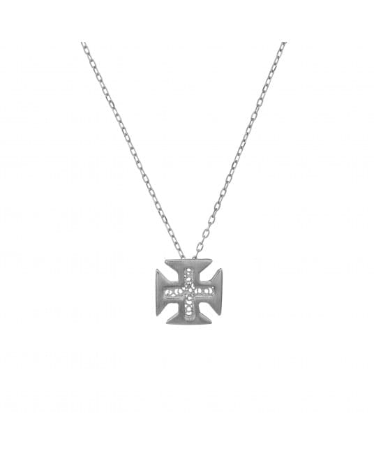 Necklace Cross of Christ in Silver 