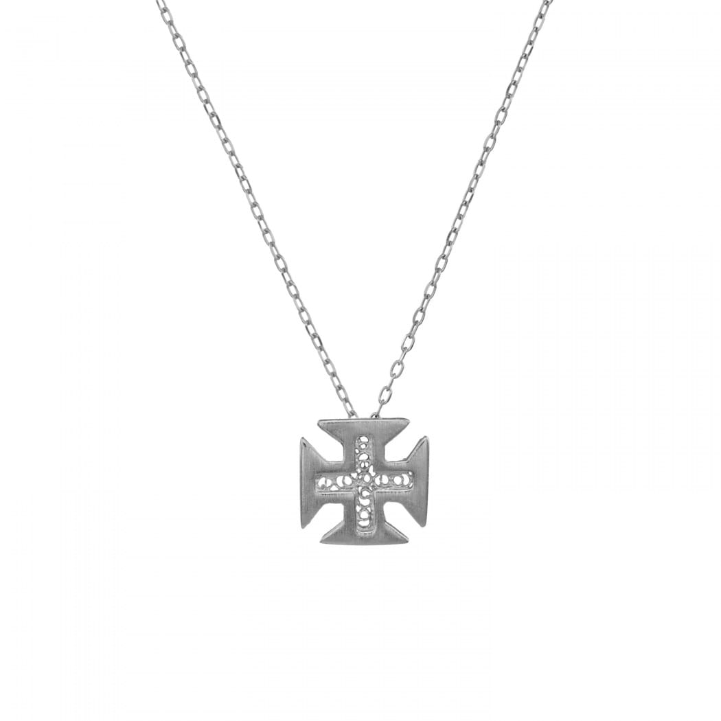 Necklace Cross of Christ in Silver 