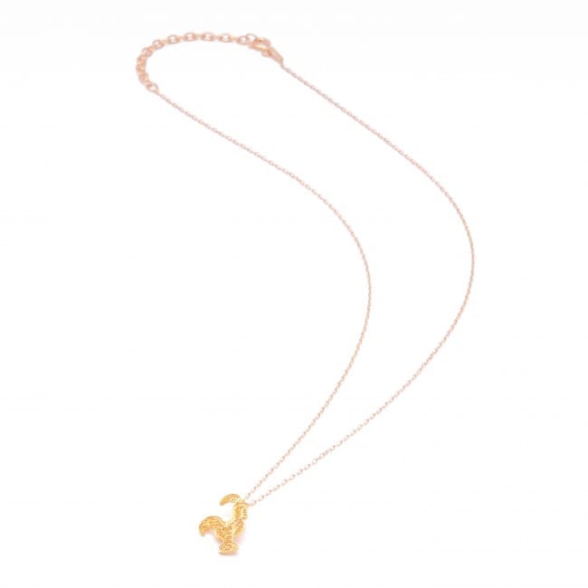 Necklace Rooster Barcelos in Gold Plated Silver Necklace Rooster Barcelos in Gold Plated Silver
