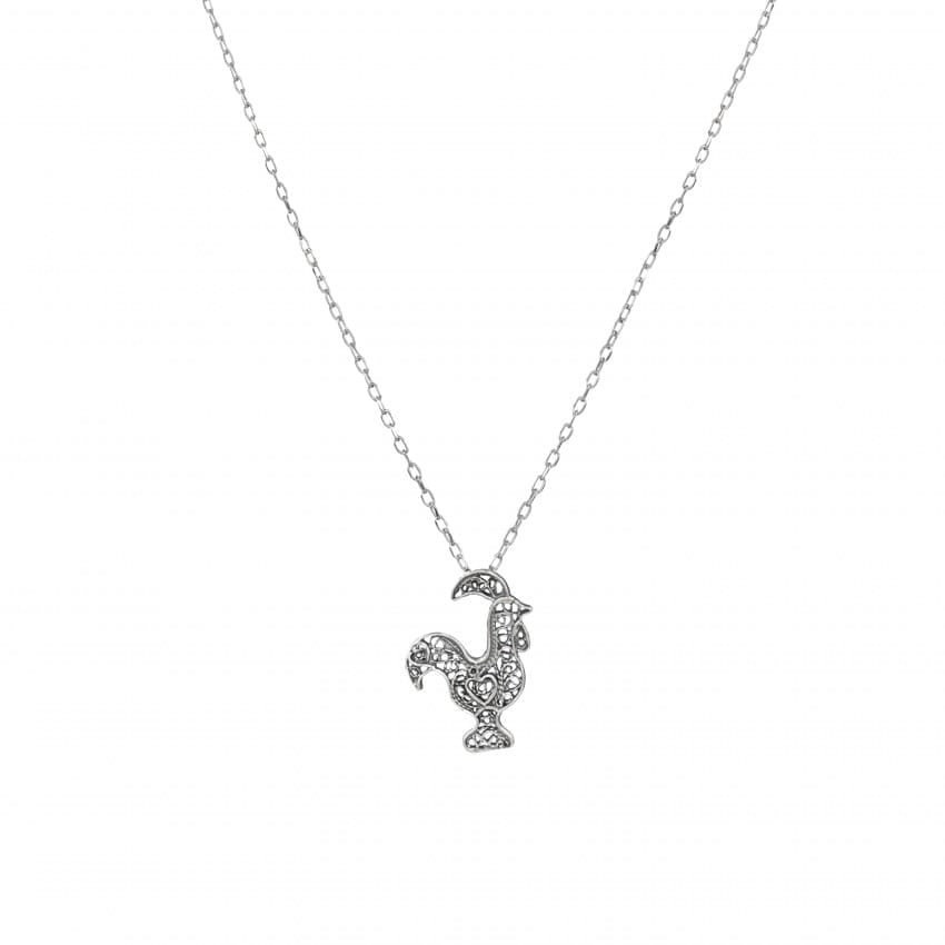 Necklace Rooster Barcelos in Silver 