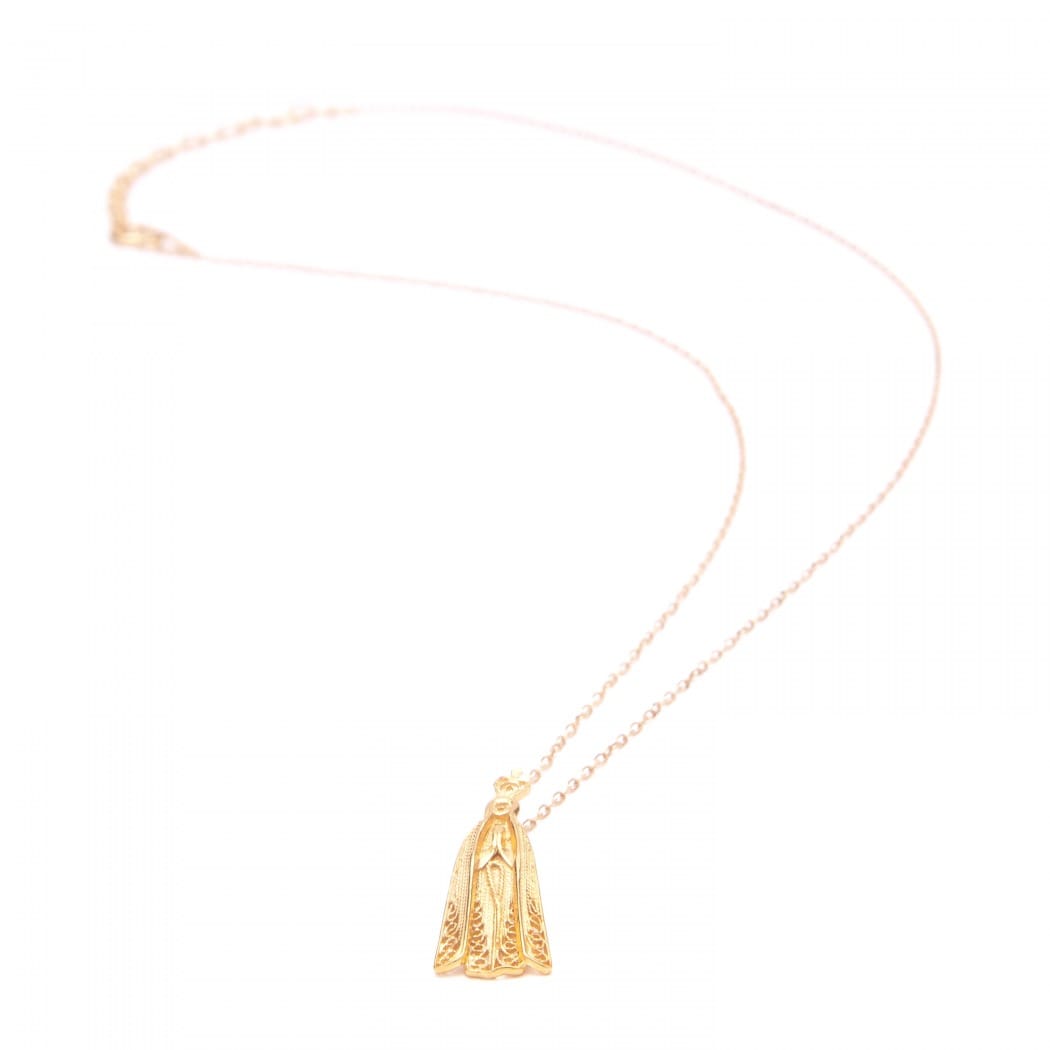 Necklace Our Lady of Fátima in Gold Plated Silver 