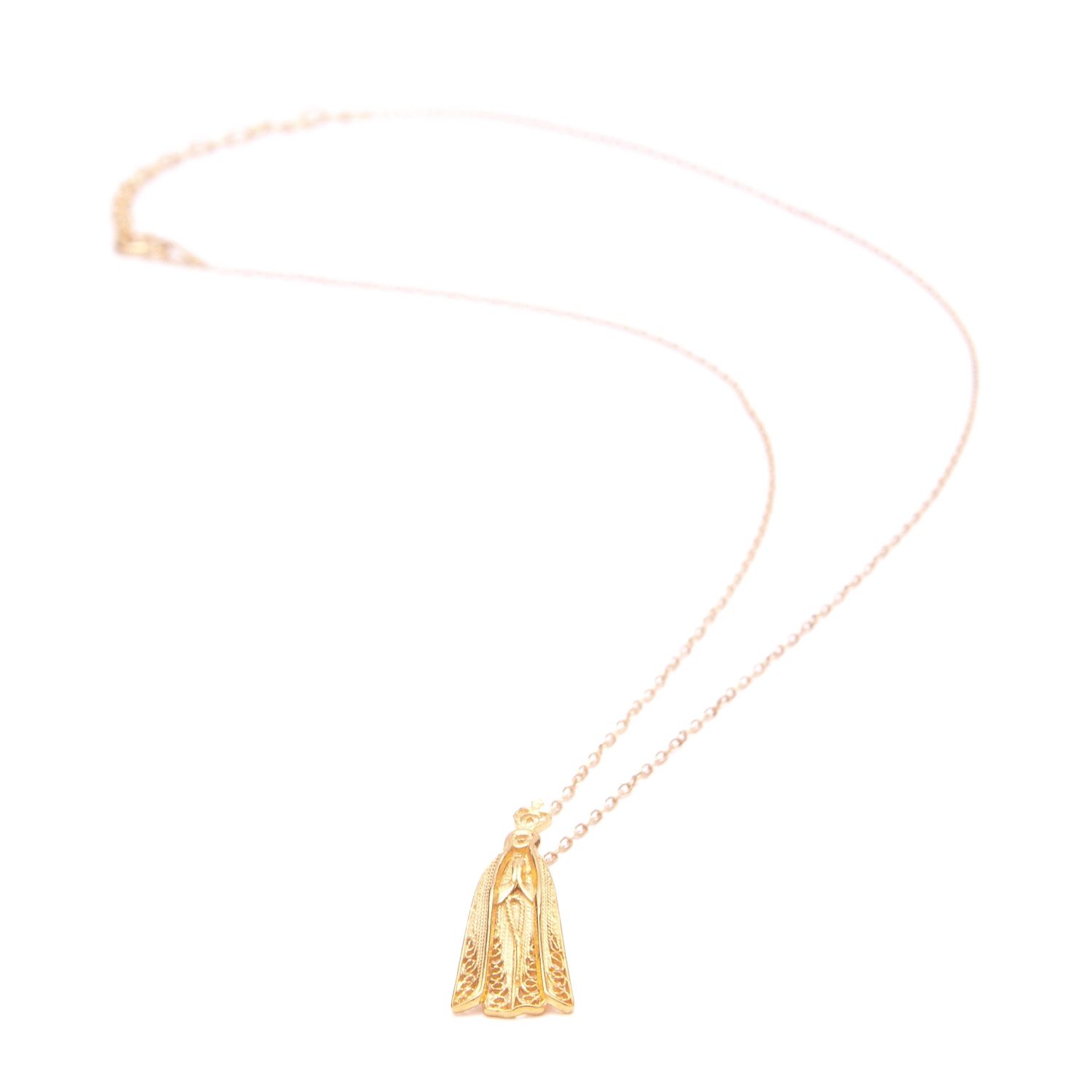Necklace Our Lady of Fátima in Gold Plated Silver Necklace Our Lady of Fátima in Gold Plated Silver