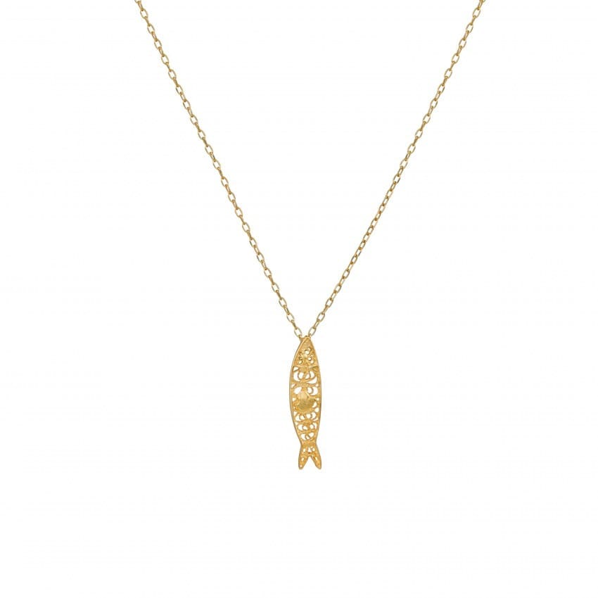 Necklace Sardine in Gold Plated Silver 