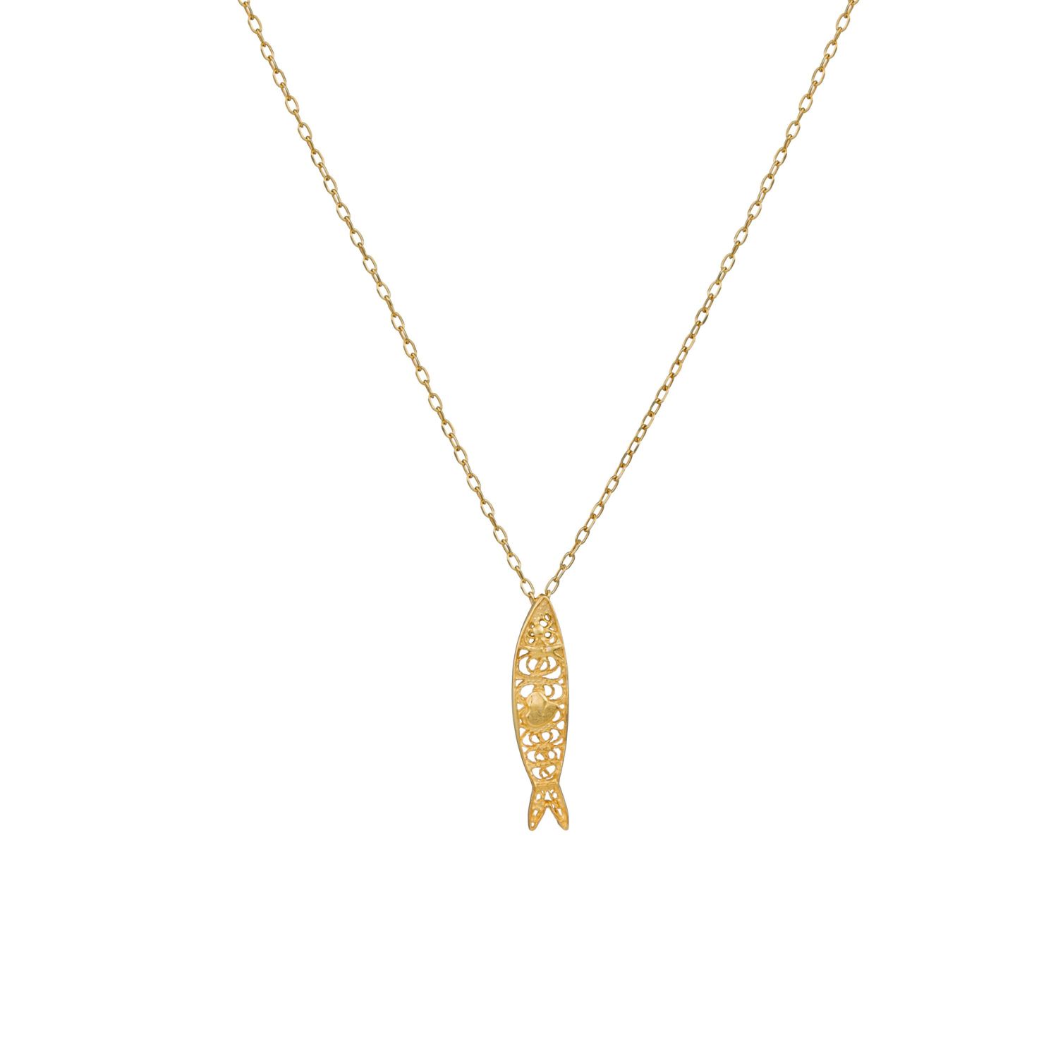 Necklace Sardine in Gold Plated Silver Necklace Sardine in Gold Plated Silver