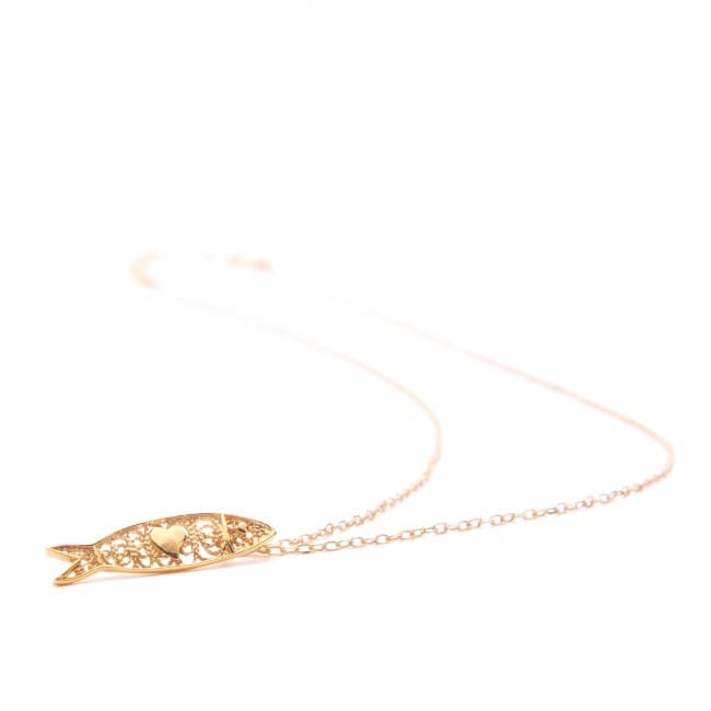 Necklace Sardine in Gold Plated Silver Necklace Sardine in Gold Plated Silver