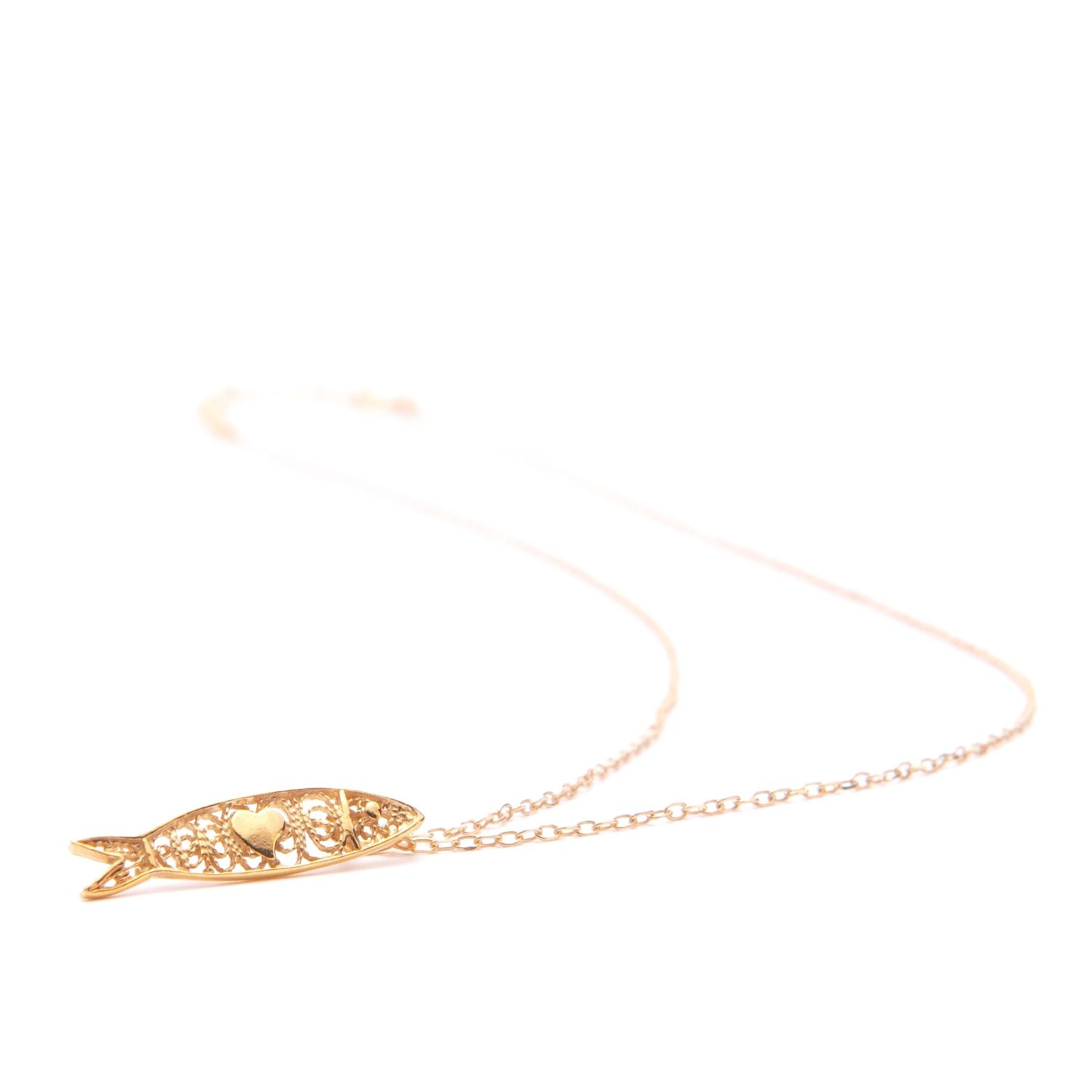 Necklace Sardine in Gold Plated Silver 