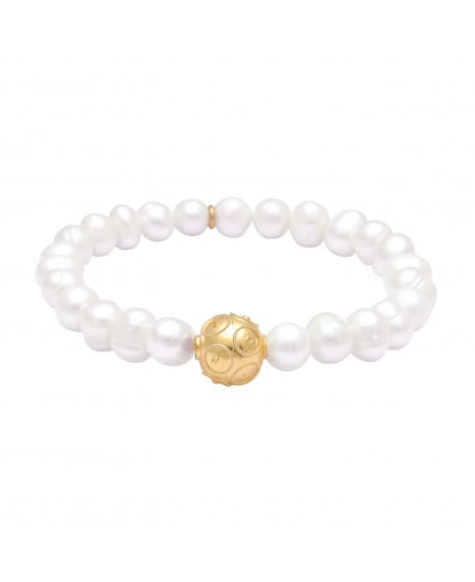 Bracelet Viana's Conta in Gold Plated Silver with Pearls 
