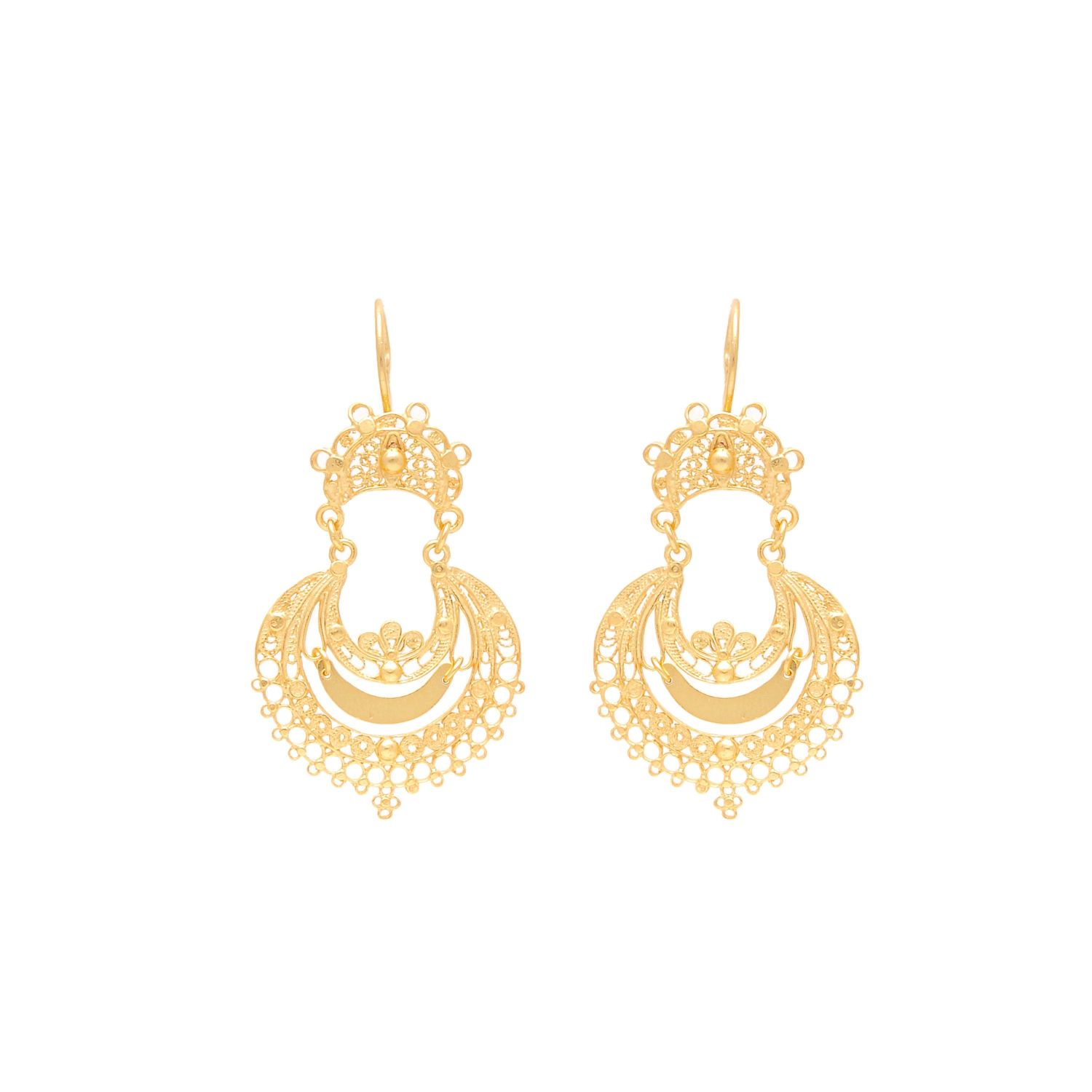 Earrings Arrecadas in Gold Plated Silver 