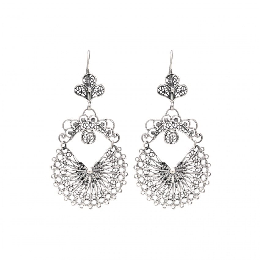 Earrings Arrecadas Filigree in Silver 