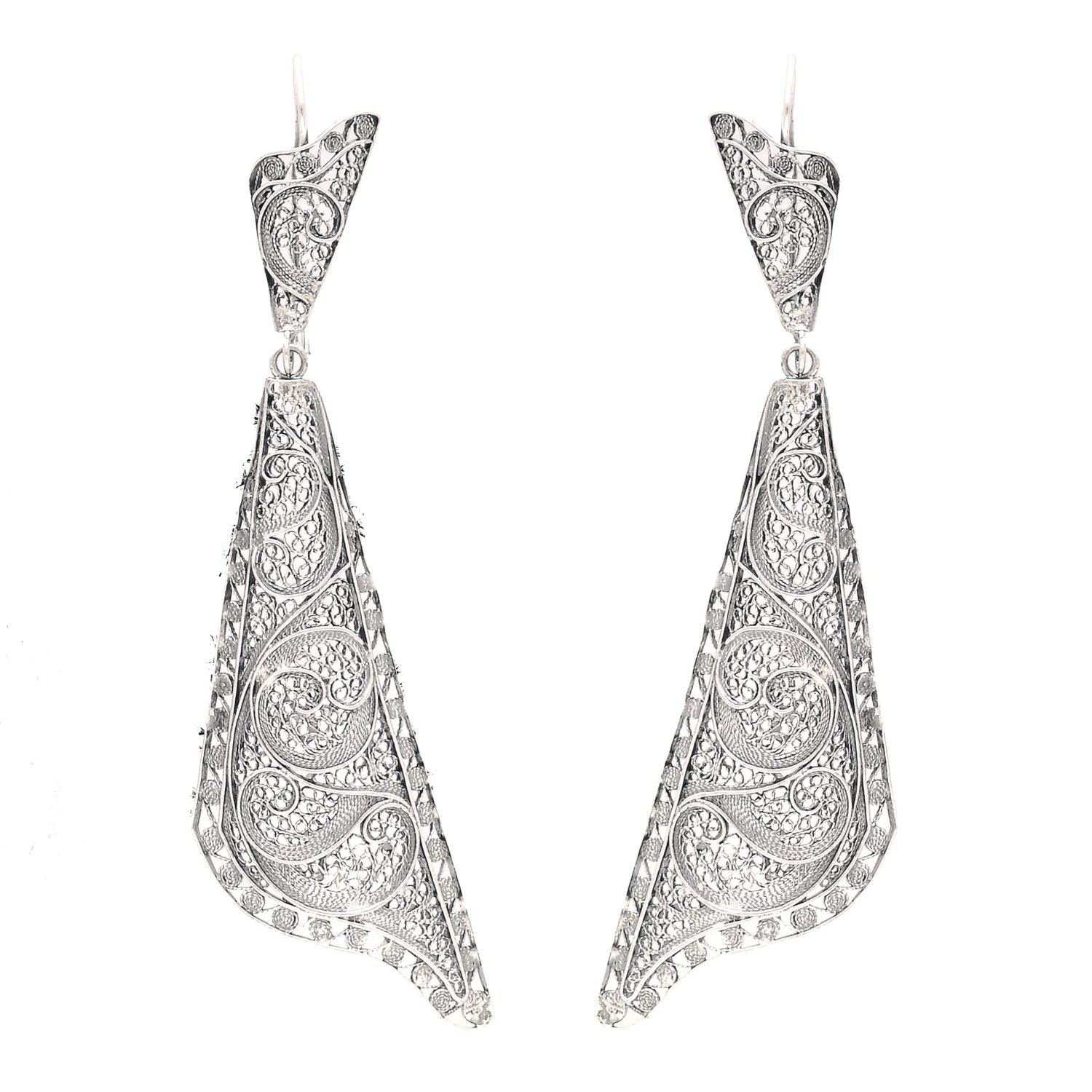 Earrings Fado Singer's Shawl in Silver Earrings Fado Singer's Shawl in Silver