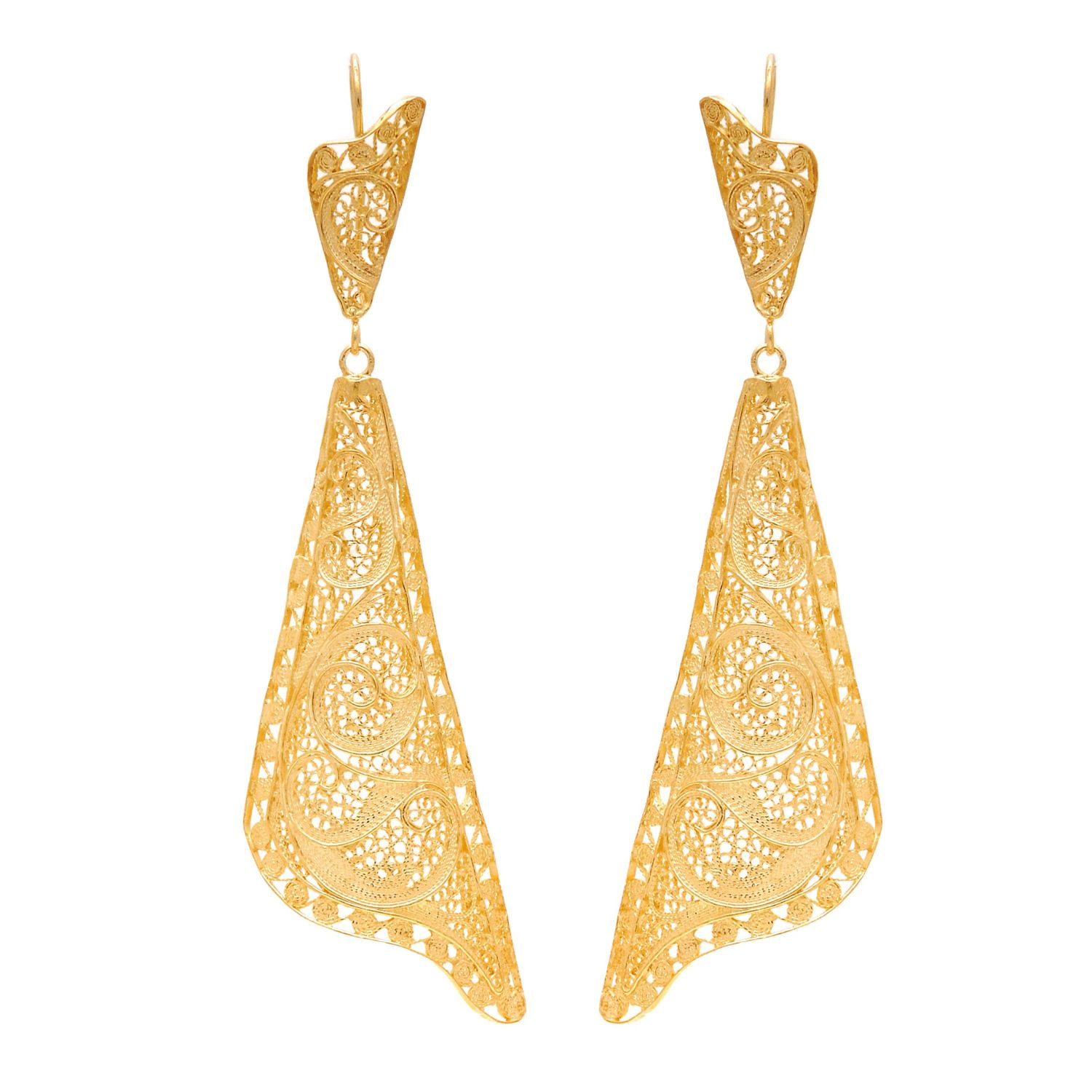 Earrings Fado Singer's Shawl in Gold Plated Silver Earrings Fado Singer's Shawl in Gold Plated Silver