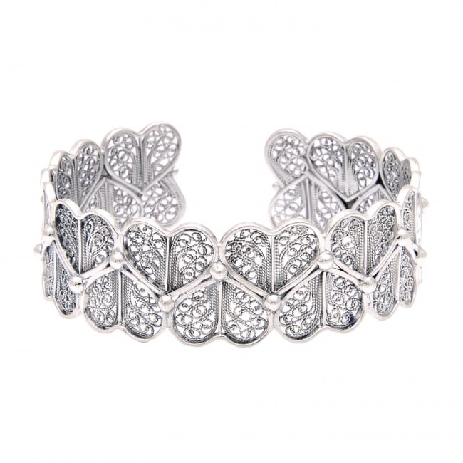 Pulseira Corações em Prata Pulseira Corações em Prata