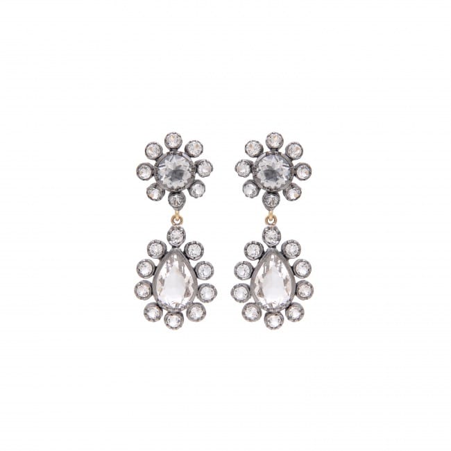 Earrings Ciclo Rock Crystal in Silver and Gold 