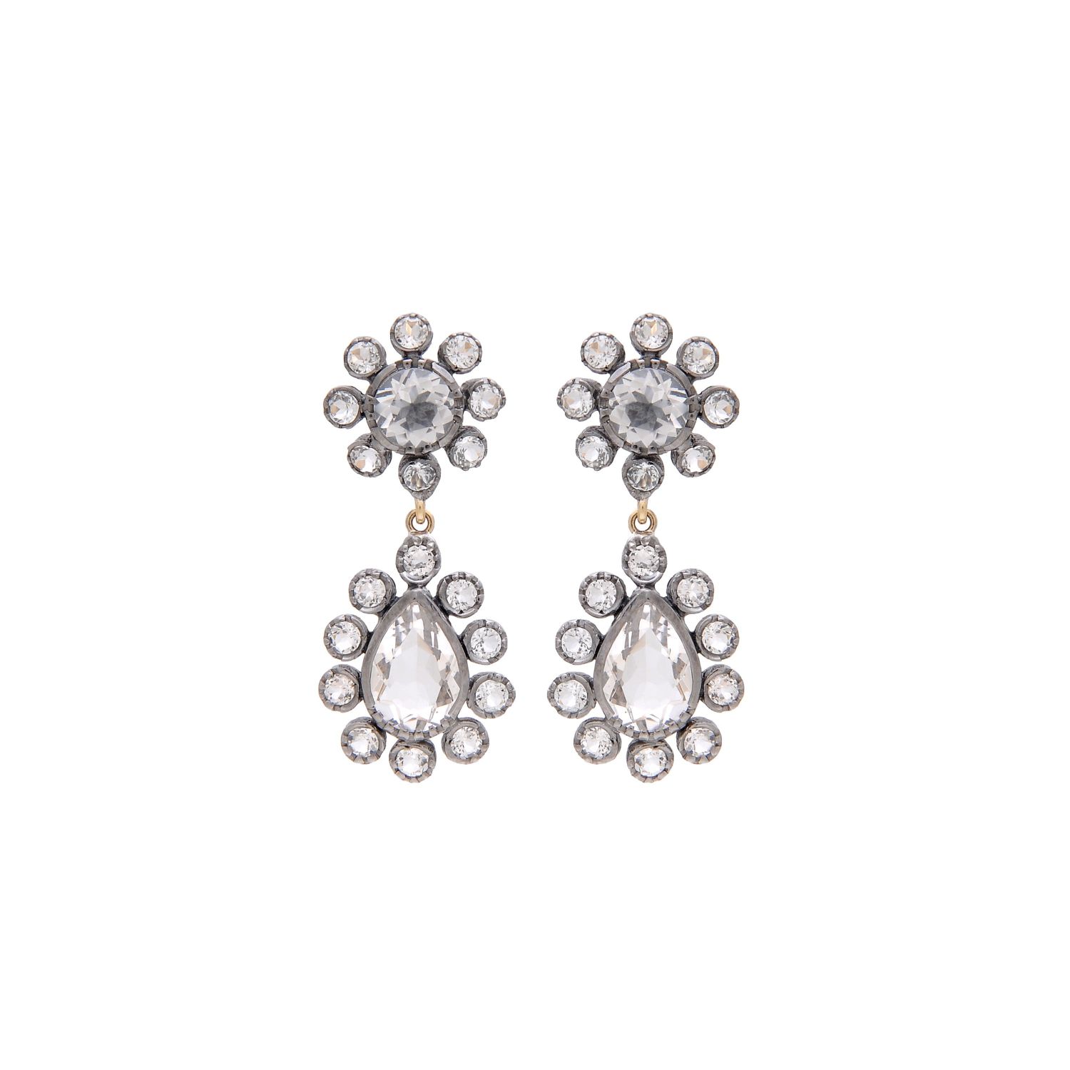 Earrings Ciclo Rock Crystal in Silver and Gold Earrings Ciclo Rock Crystal in Silver and Gold