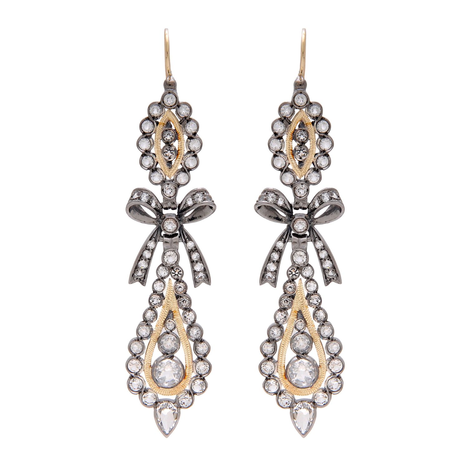 King Earrings Rock Crystal 7,0 cm in Silver and Gold King Earrings Rock Crystal 7,0 cm in Silver and Gold