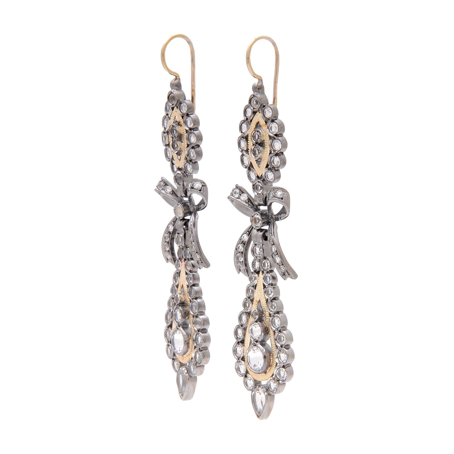 King Earrings Rock Crystal 7,0 cm in Silver and Gold King Earrings Rock Crystal 7,0 cm in Silver and Gold