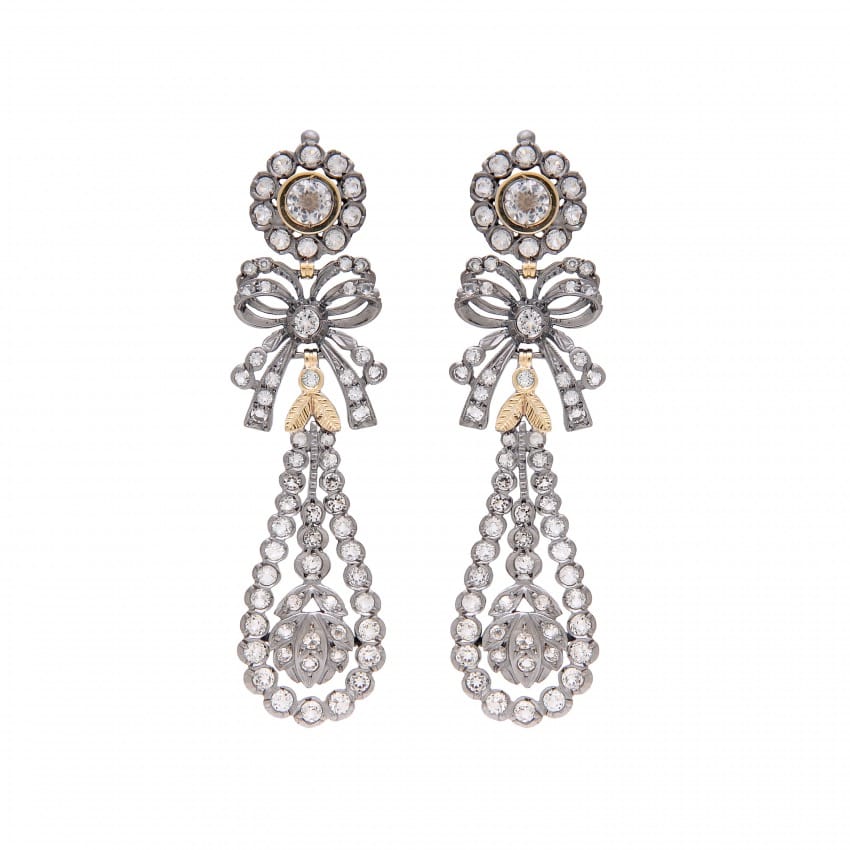 Earrings Emperor Rock Crystal in Silver and Gold 