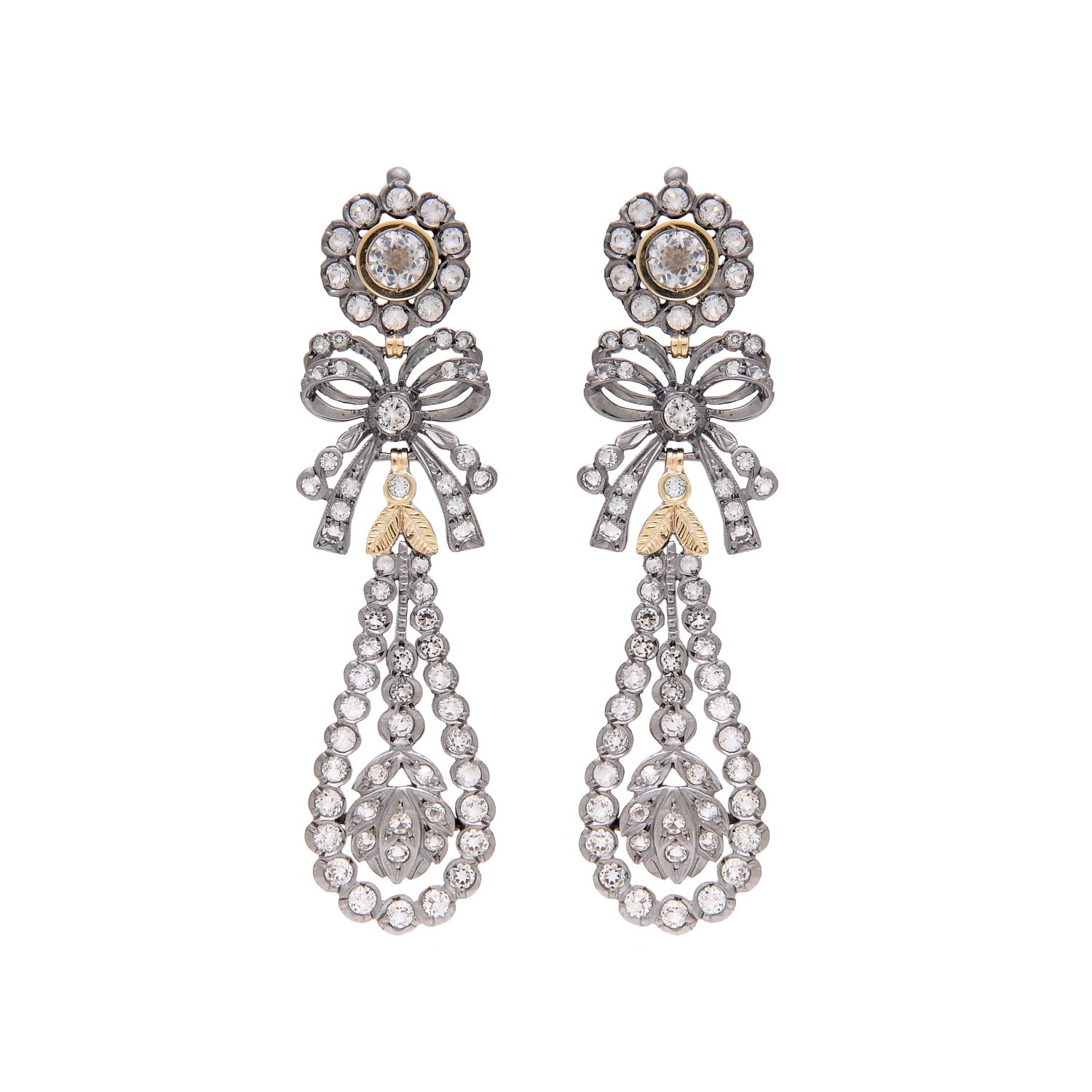 King Earrings Rock Crystal in Silver and Gold King Earrings Rock Crystal in Silver and Gold
