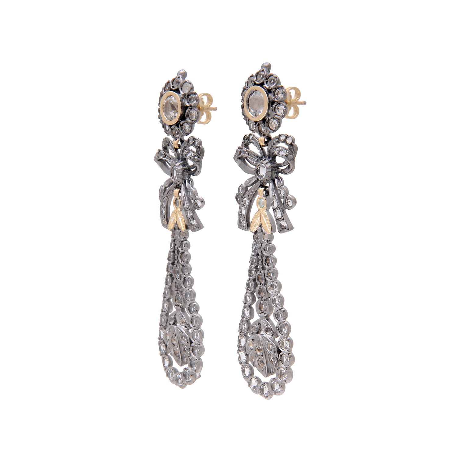 King Earrings Rock Crystal in Silver and Gold King Earrings Rock Crystal in Silver and Gold