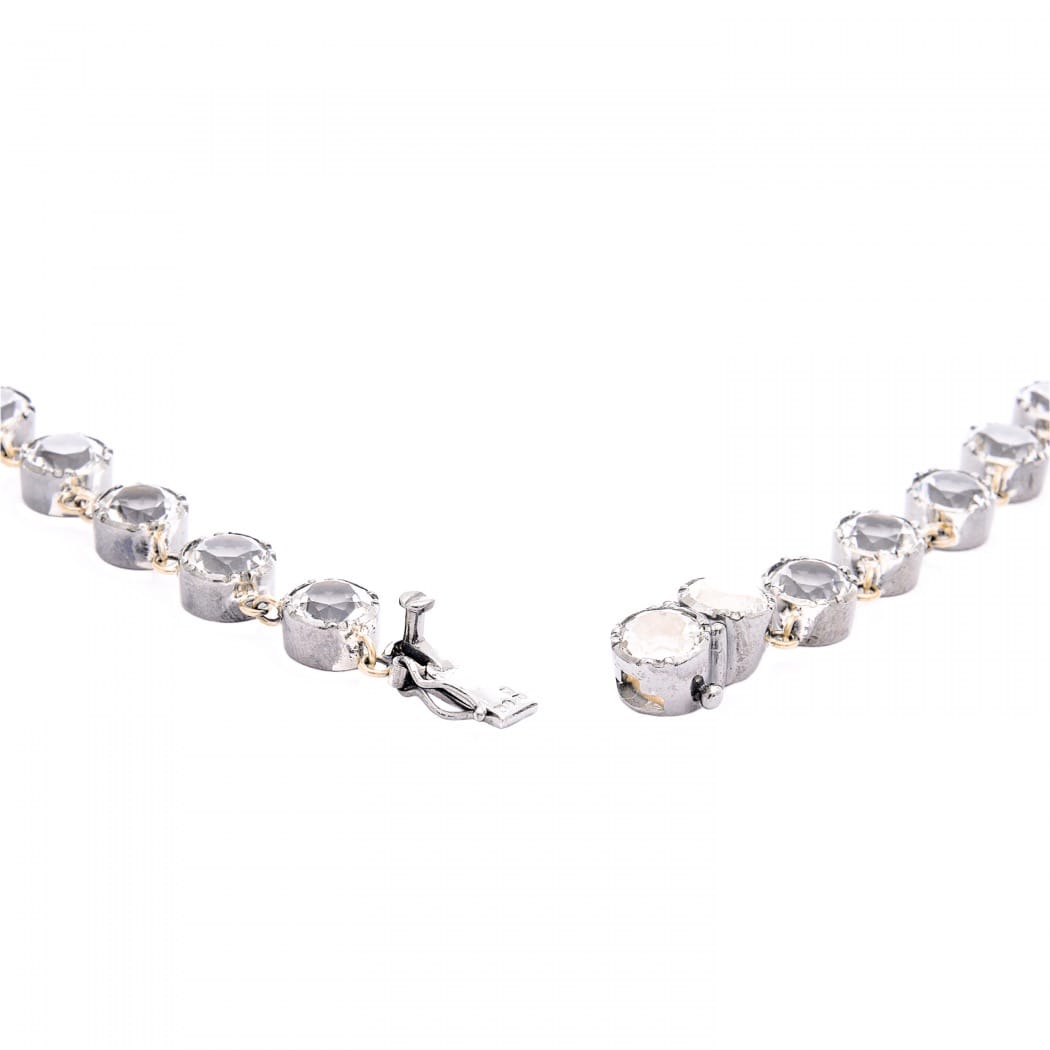 Necklace Riviera Rock Crystal in Silver and Gold 