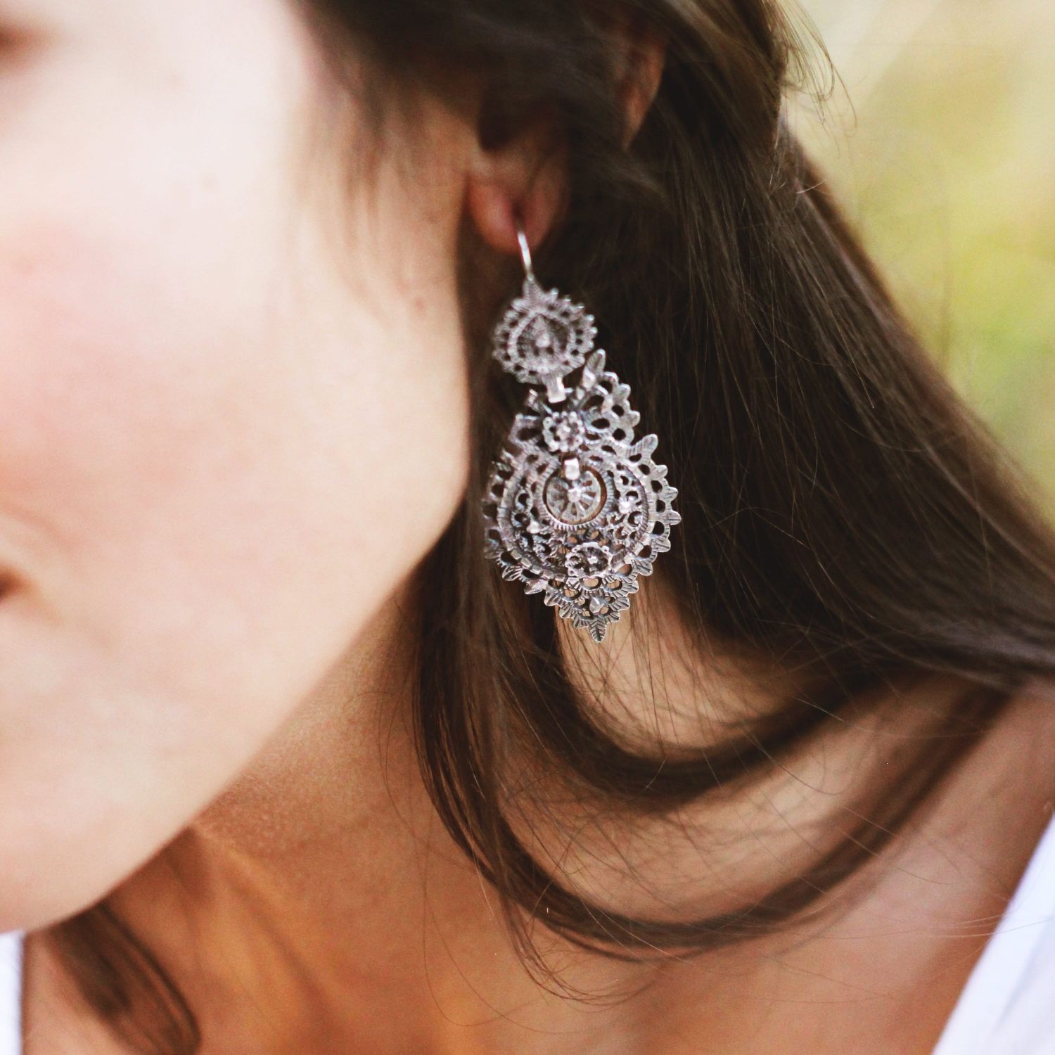 Queen Earrings M in Silver 