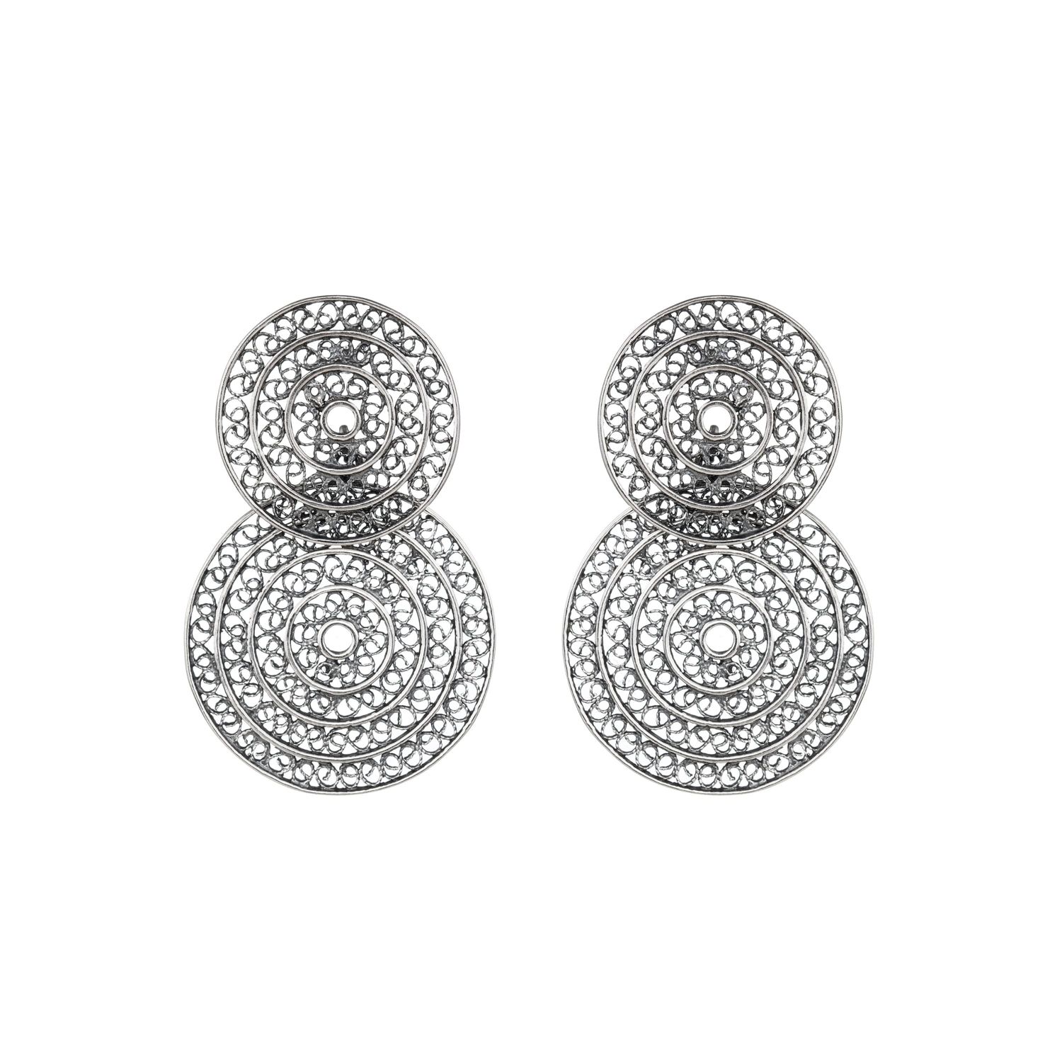Earrings Two Circles in Silver Earrings Two Circles in Silver