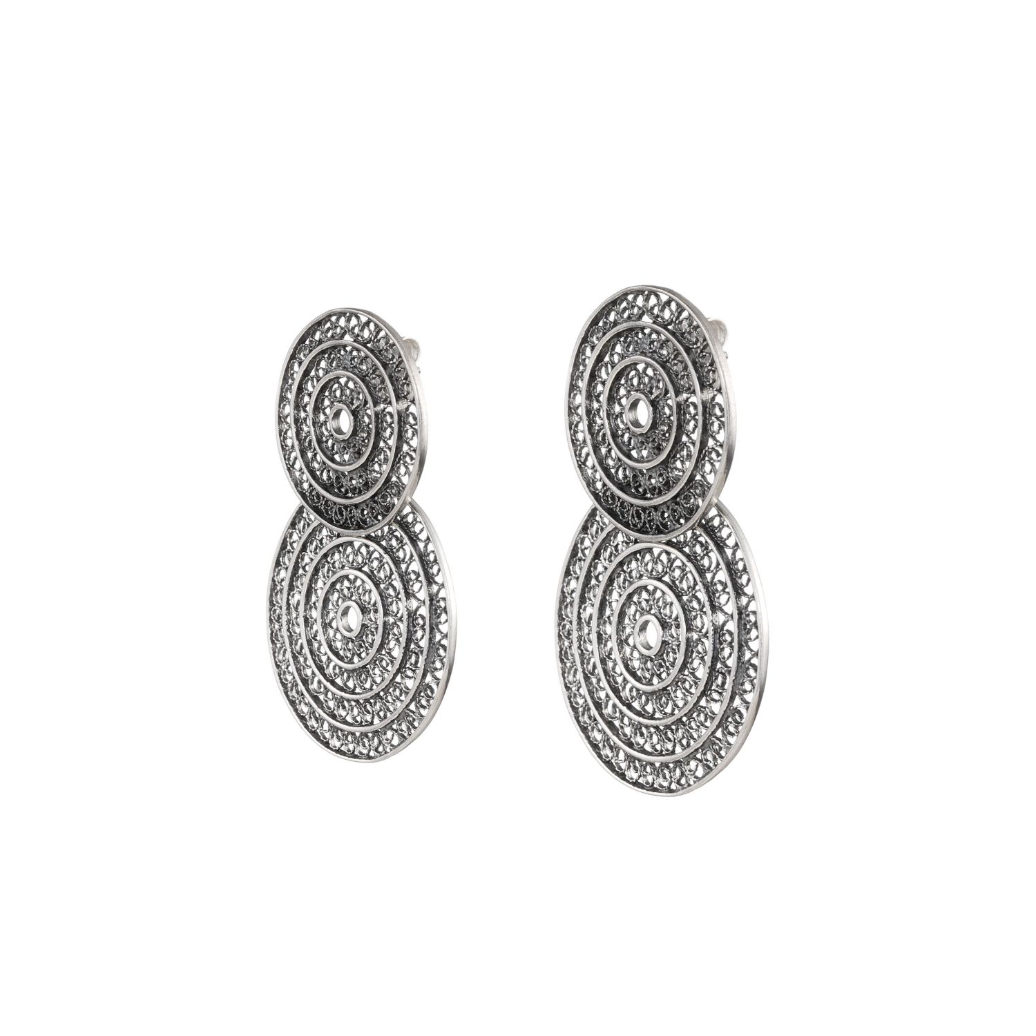 Earrings Two Circles in Silver Earrings Two Circles in Silver