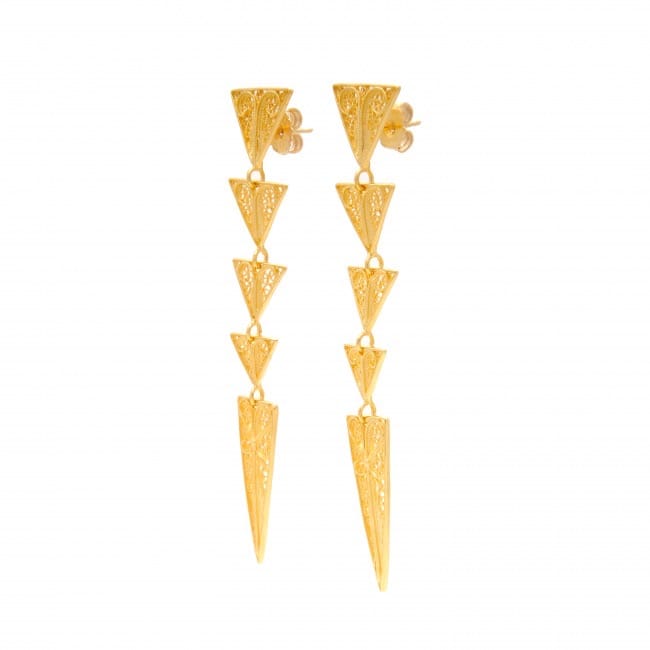 Earrings Triangles in Gold Plated Silver Earrings Triangles in Gold Plated Silver