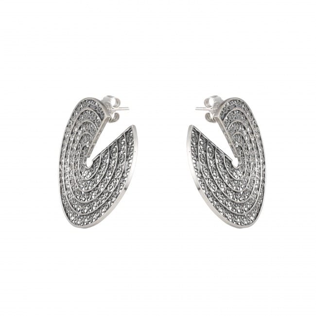 Earrings Cut Circles in Silver Earrings Cut Circles in Silver