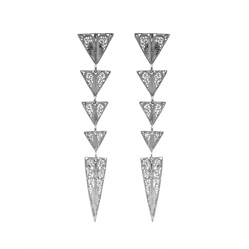 Earrings Triangles in Silver 