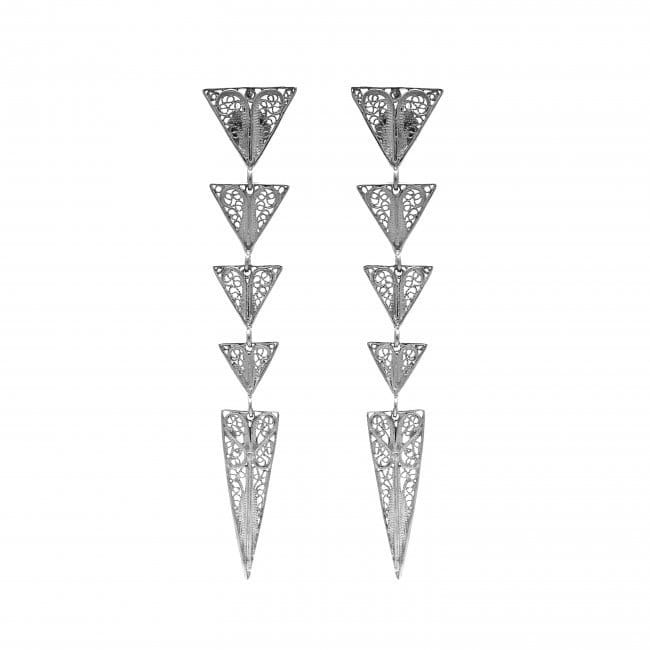 Earrings Triangles in Silver 