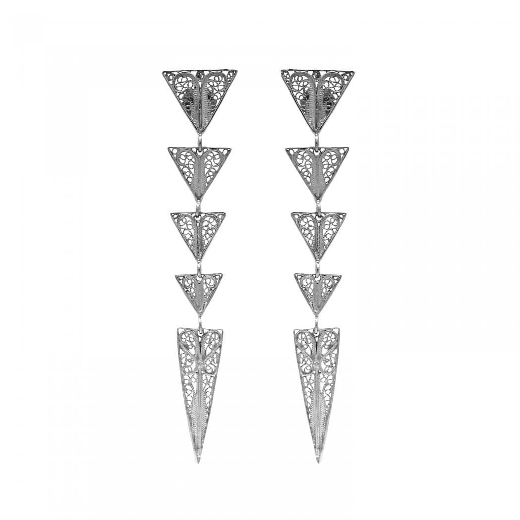 Brincos Triângulos em Prata 