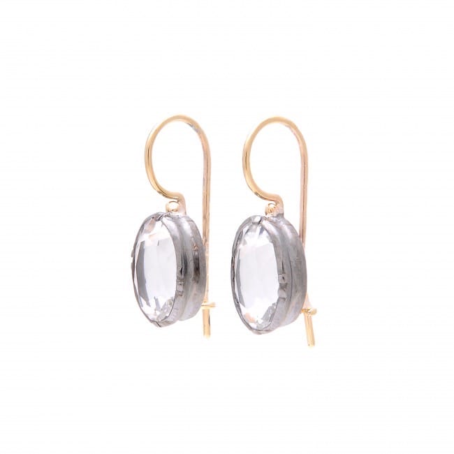 Earrings with Rock Crystal in Silver and Gold Earrings with Rock Crystal in Silver and Gold