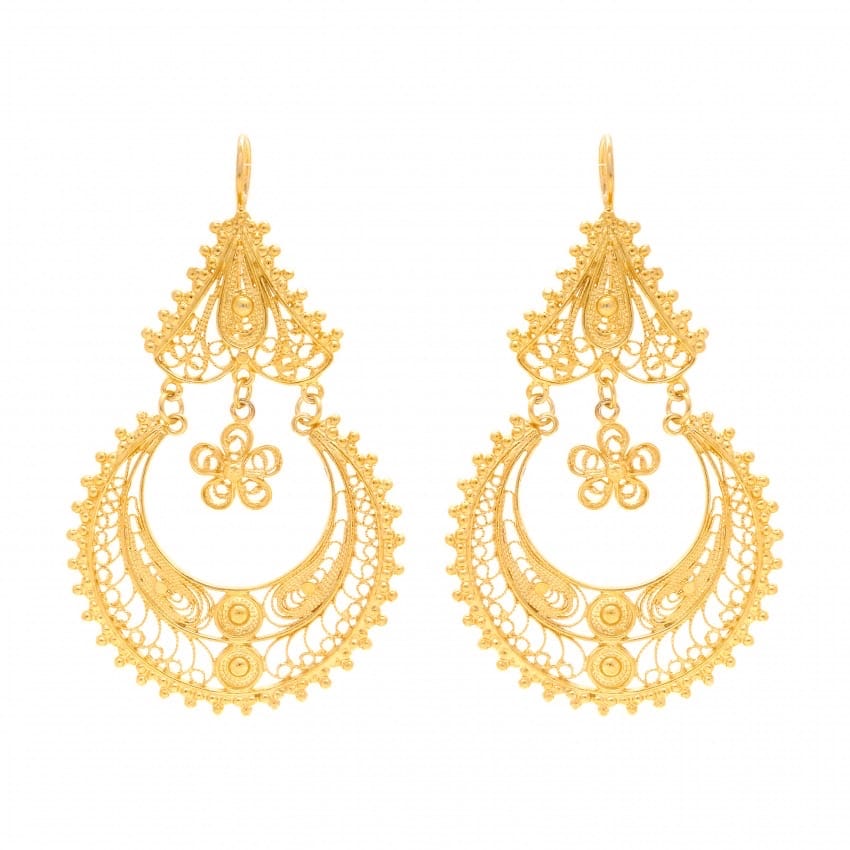 Earrings Arrecadas Ciclo in Gold Plated Silver 