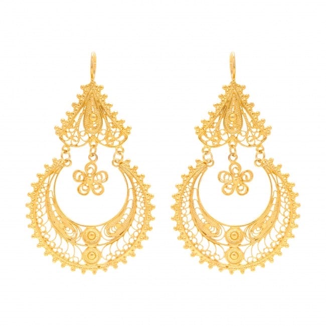 Earrings Arrecadas Ciclo in Gold Plated Silver 