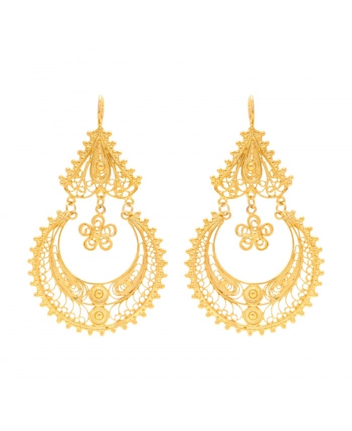 Earrings Arrecadas Ciclo in Gold Plated Silver - Portugal Jewels