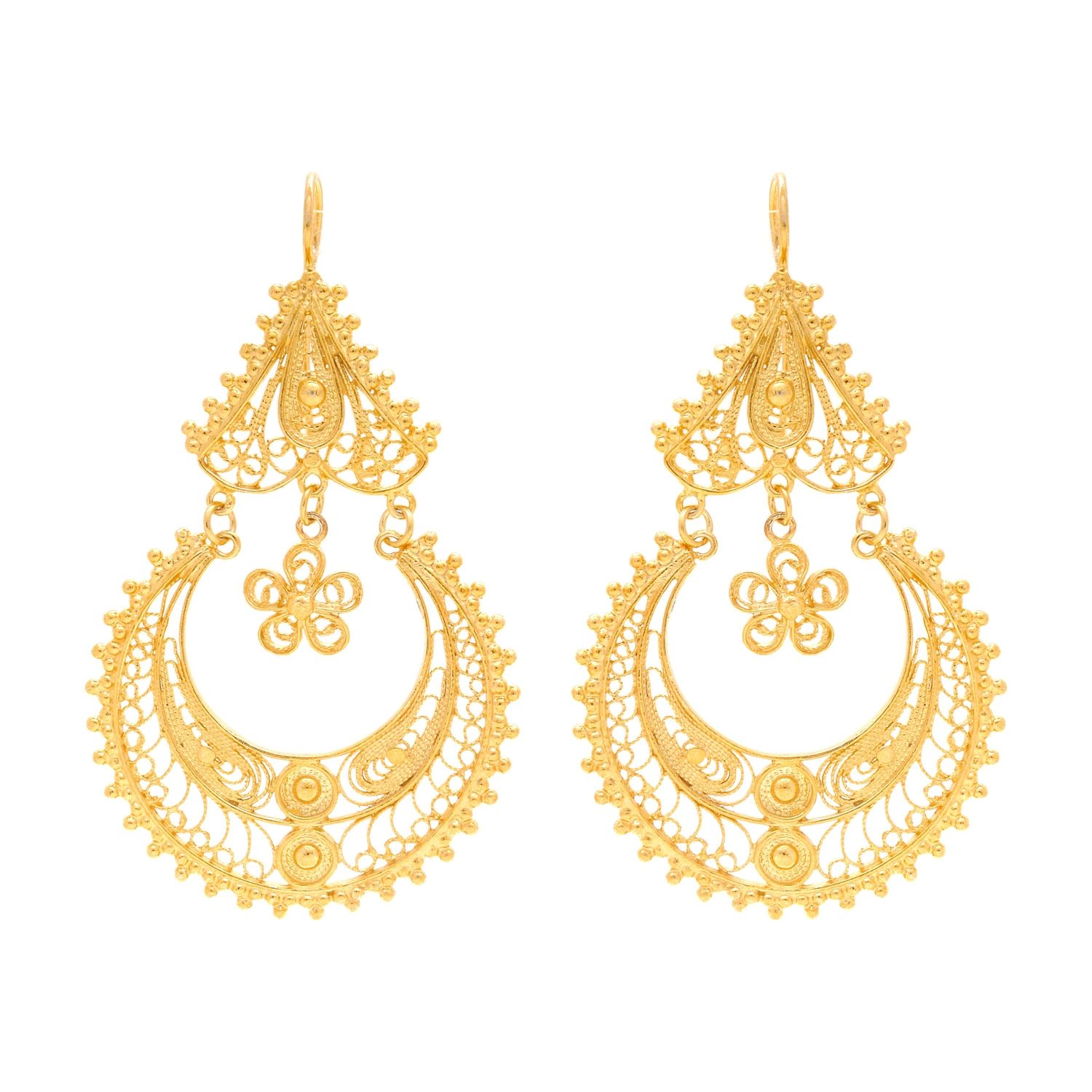 Earrings Arrecadas Ciclo in Gold Plated Silver - Portugal Jewels