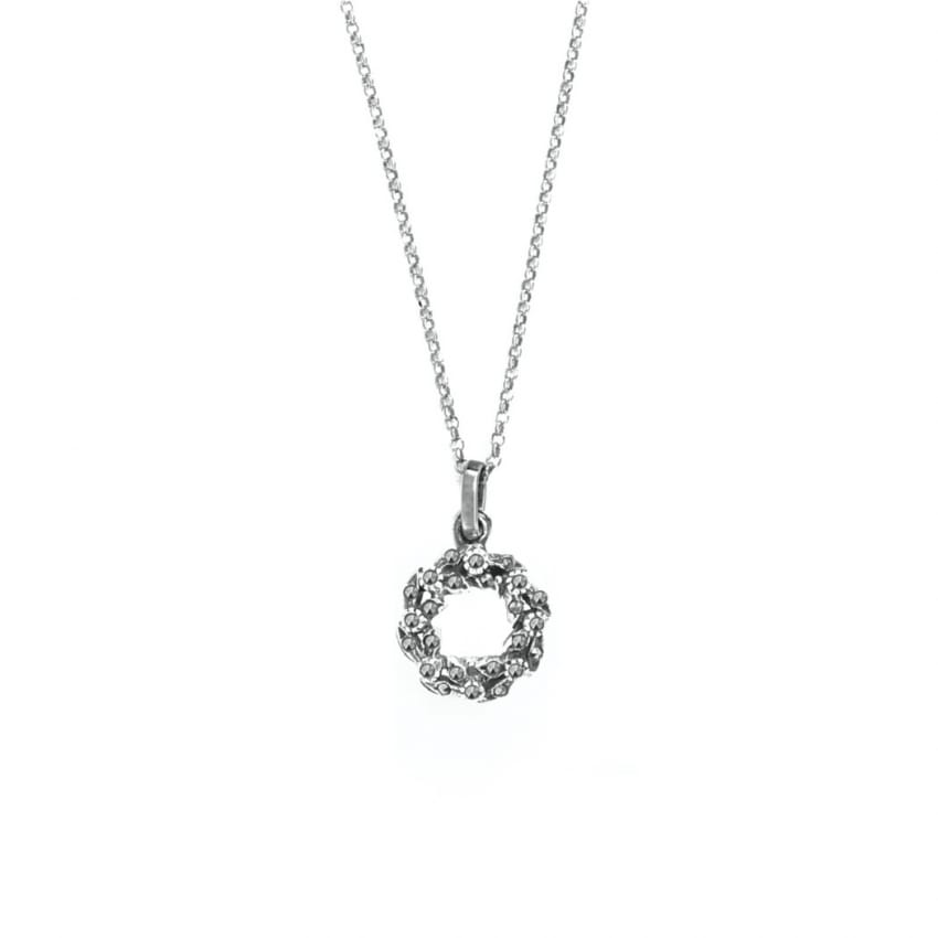 Collier Couronne Marcassites en Argent 