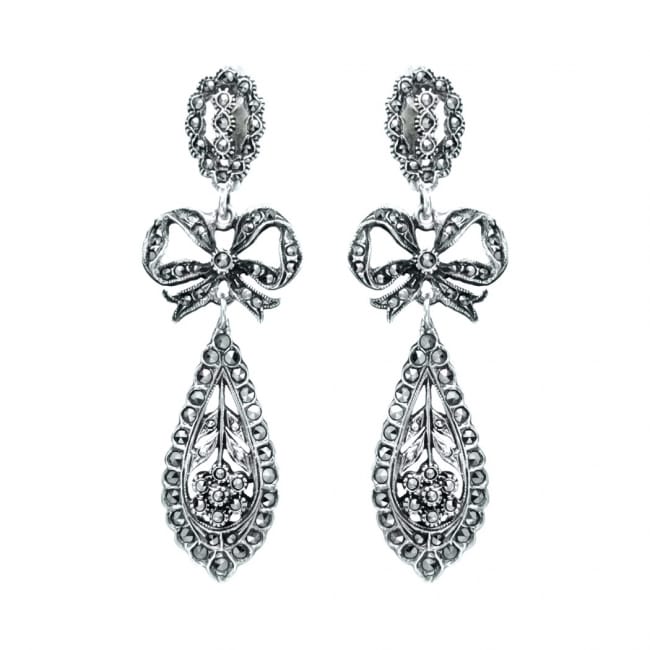 King Earrings Marcasites in Silver King Earrings Marcasites in Silver