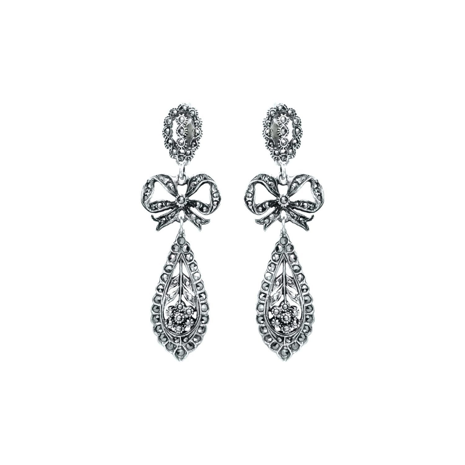 King Earrings Marcasites in Silver King Earrings Marcasites in Silver