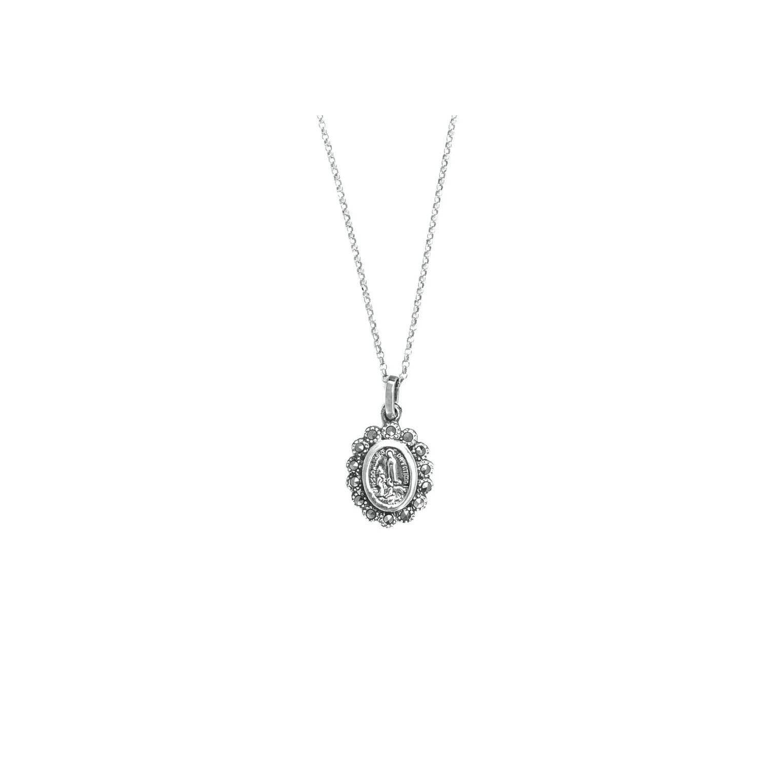 Necklace Our Lady of Fátima Marcasites in Silver Necklace Our Lady of Fátima Marcasites in Silver