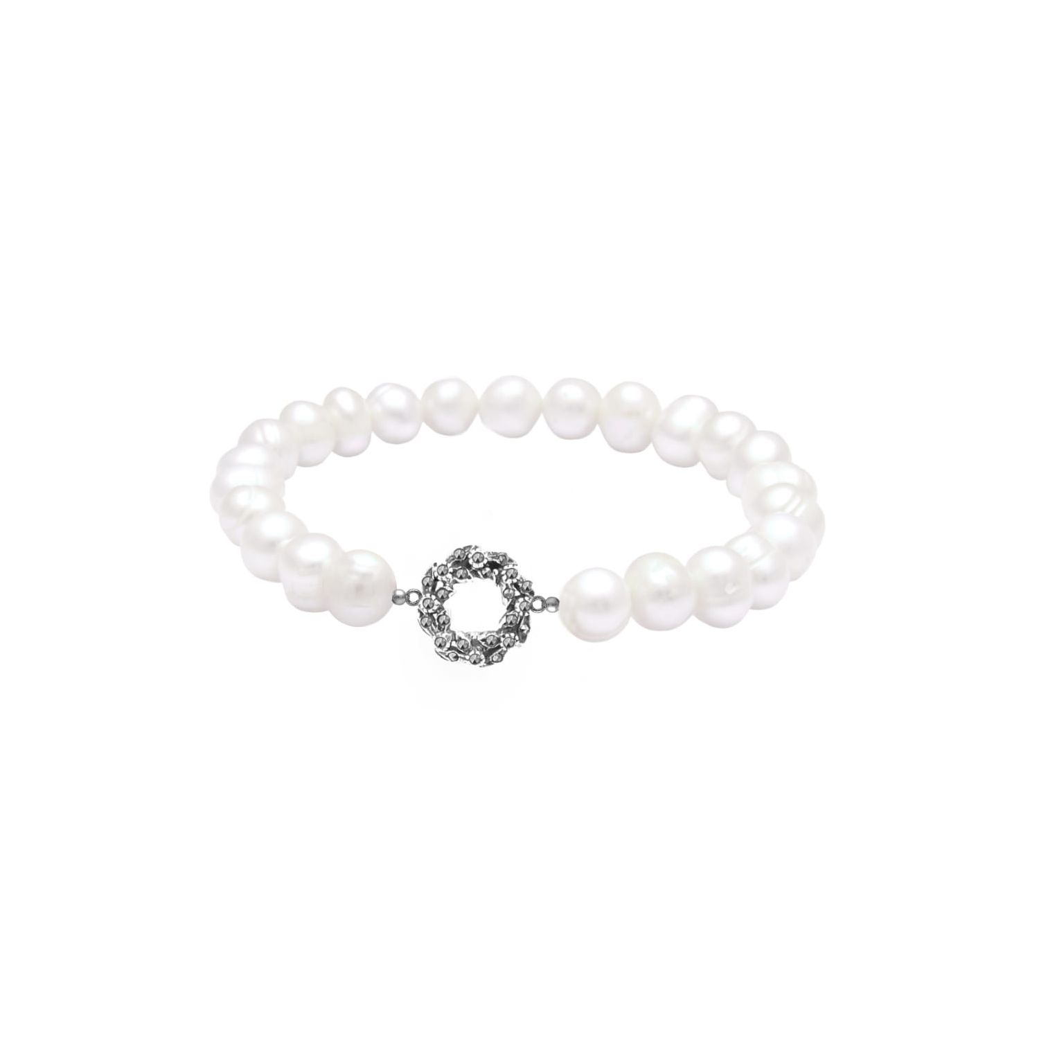 Bracelet Couronne Marcassites en Argent Bracelet Couronne Marcassites en Argent