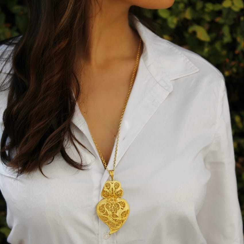 Collier Coeur de Viana 7,5cm en Argent 
