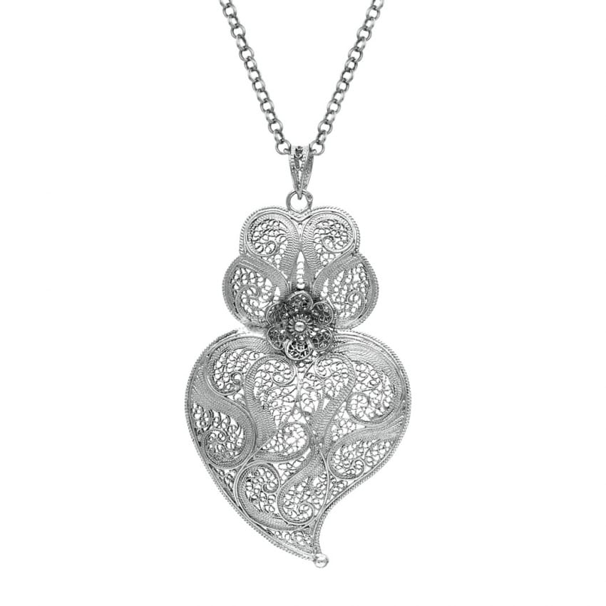 Collier Coeur de Viana 7,5cm en Argent 